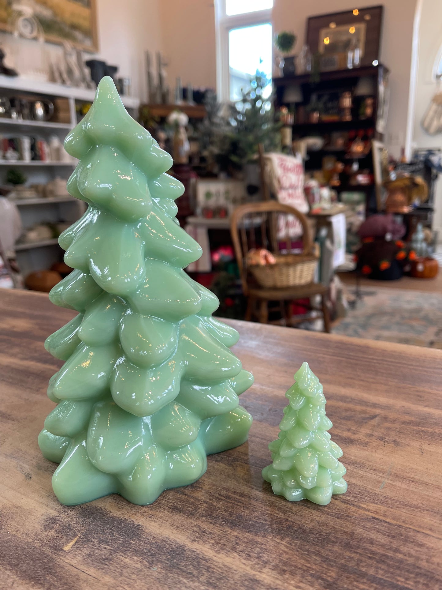 Mosser Glass Holiday Collection 8" Tree Figurine | Jadeite