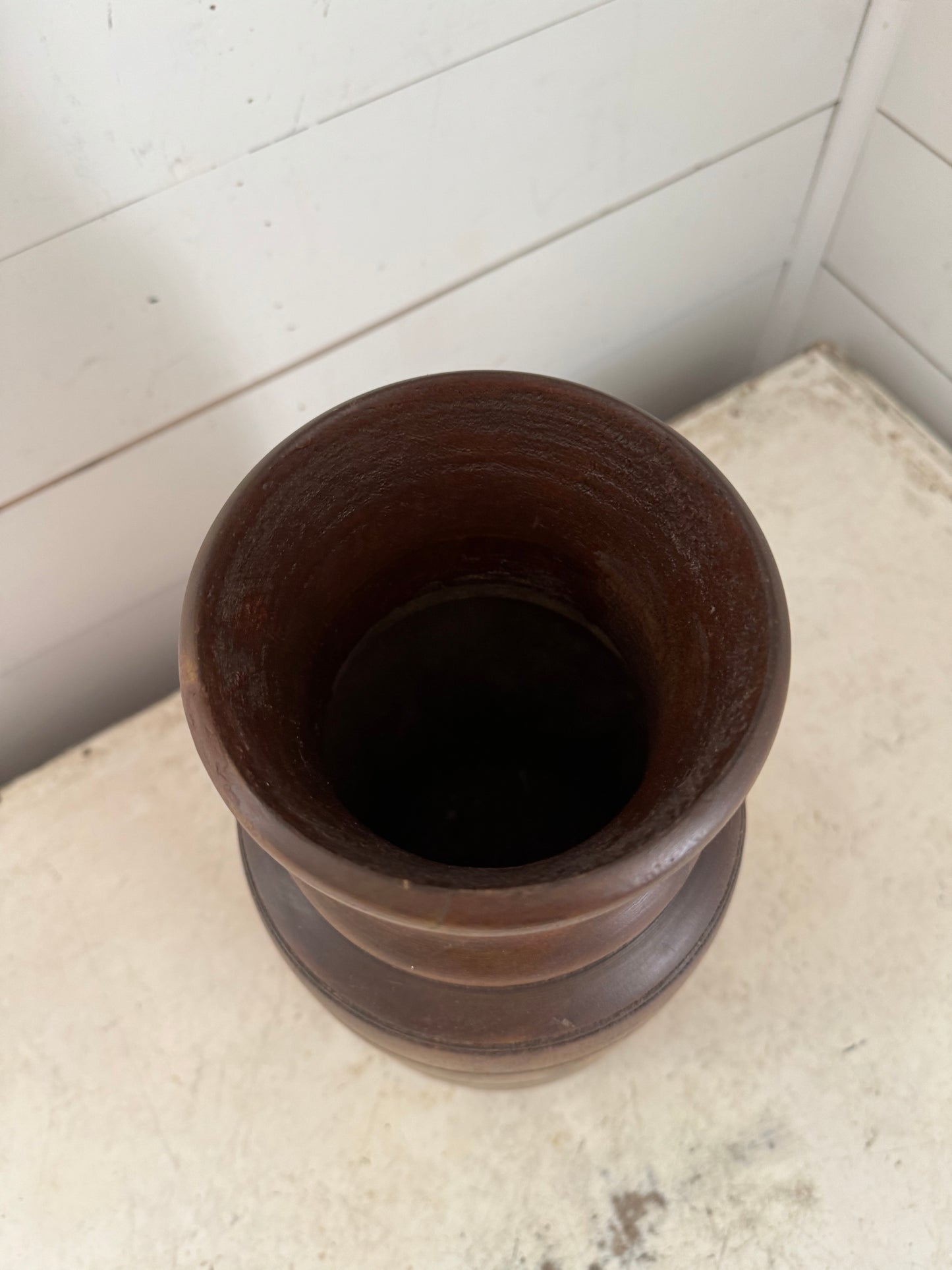 Antique Solid Wood Hand Turned Water Jug