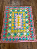 Handmade pieced quilt throw