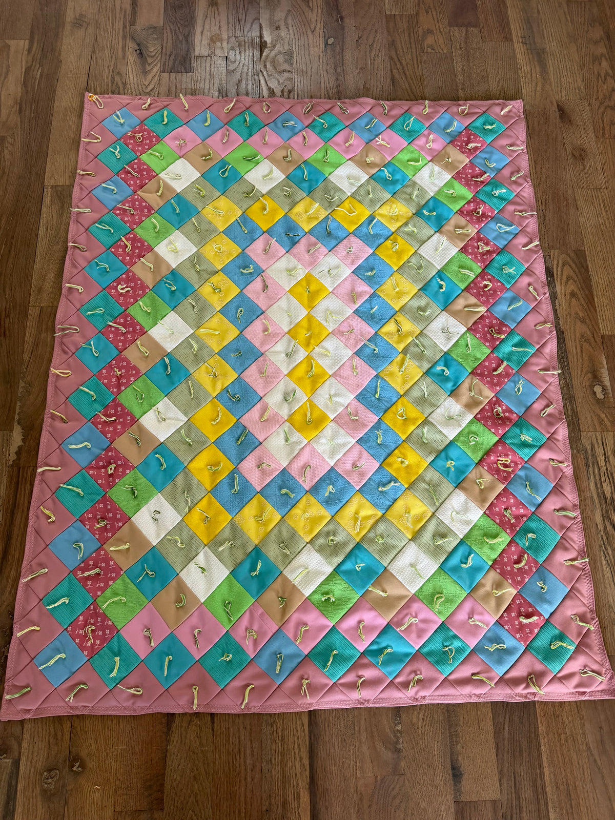 Handmade pieced quilt throw