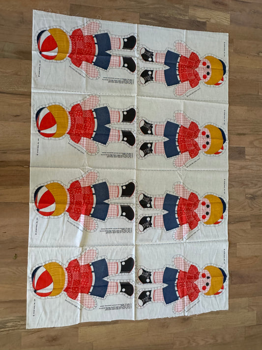 Vintage 21.5" Young Boy Cut & Sew Fabric Spring Mills 1974 pillow/doll - four panels as shown