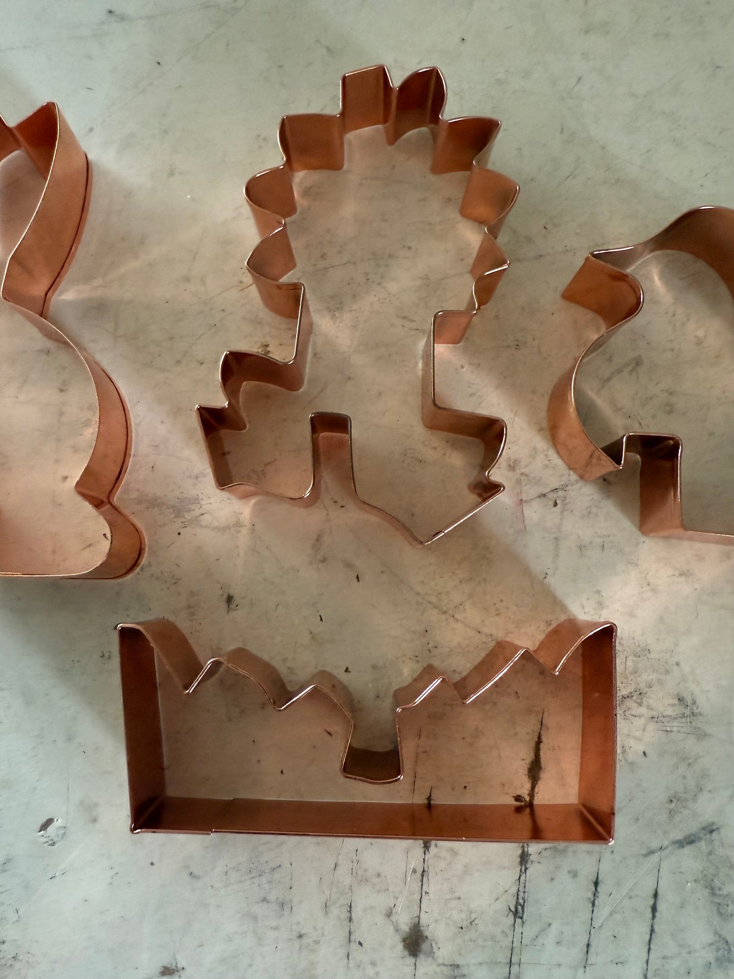 Set of 4 Copper Cookie Cutters