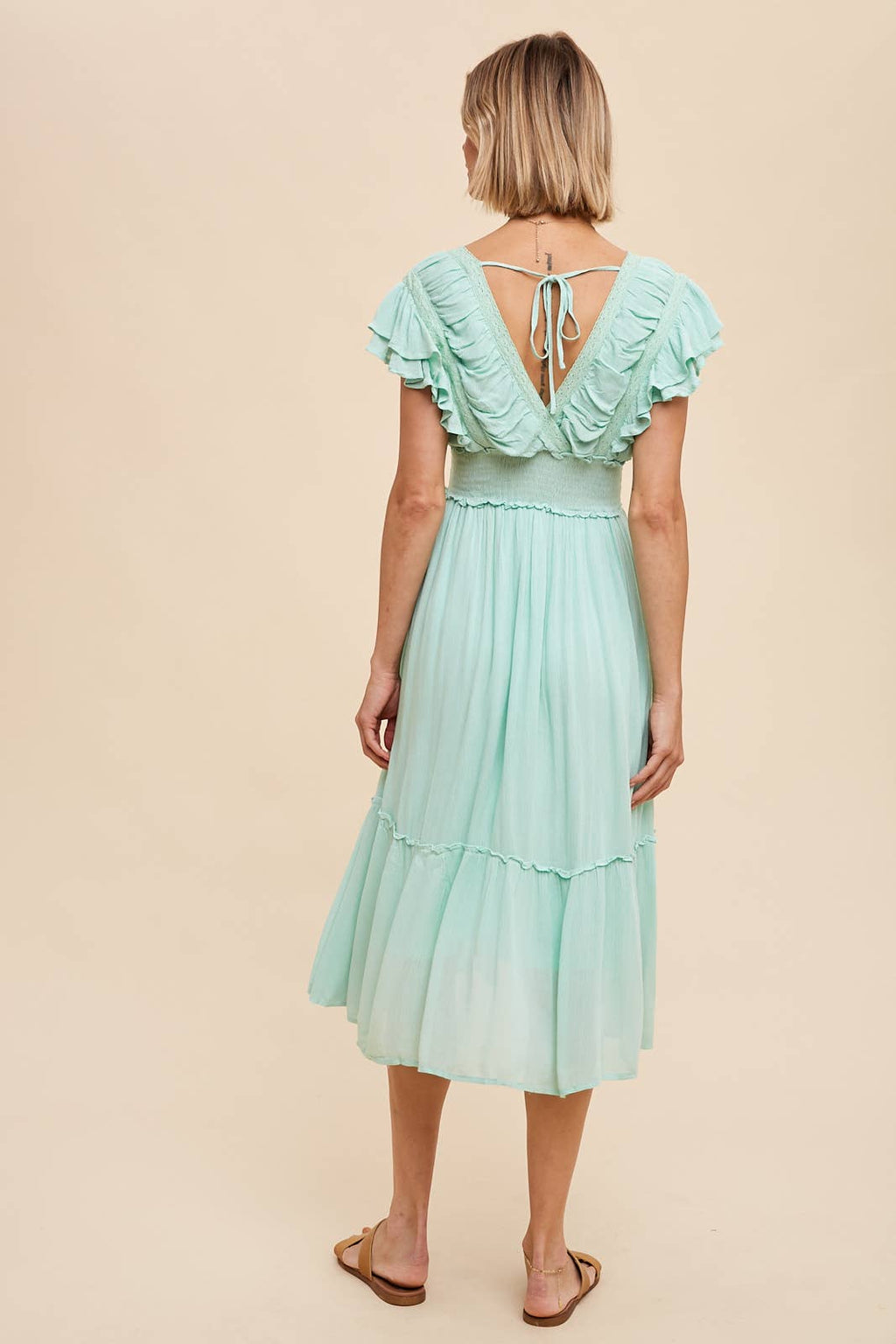 Flutter Ruffle Sleeve Dress