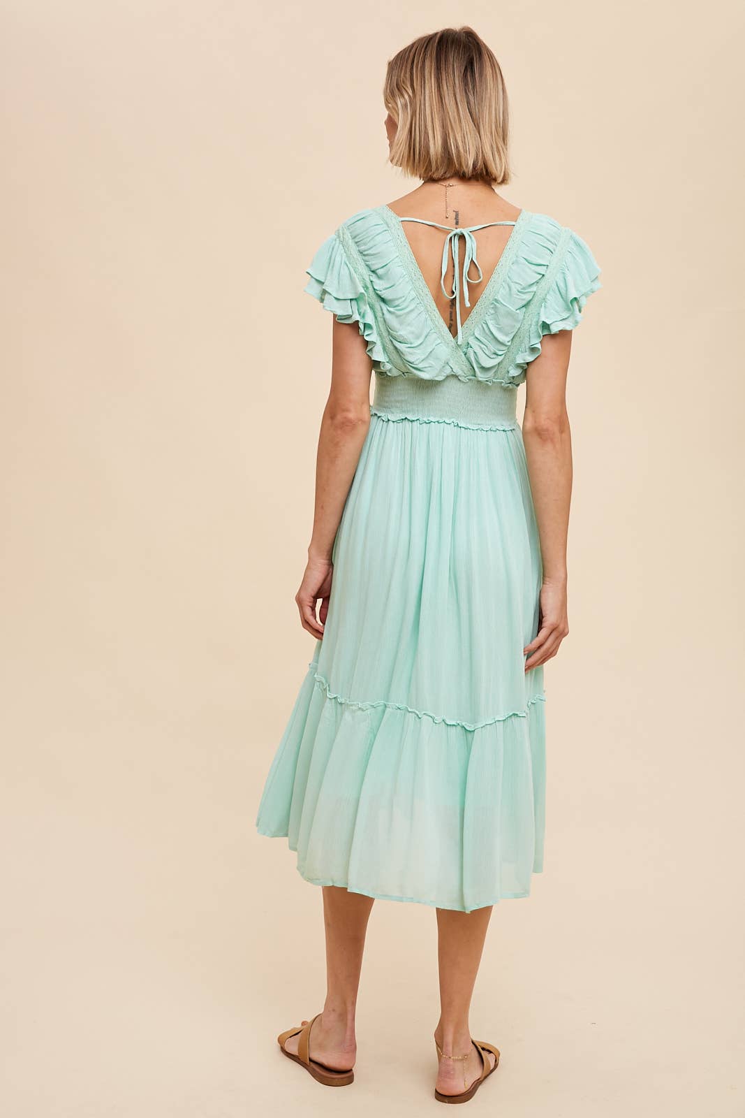 Flutter Ruffle Sleeve Dress
