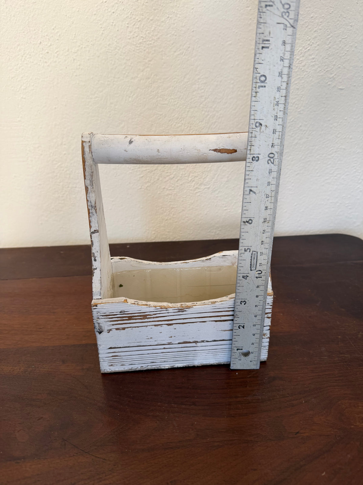White Tall Handled Tote With Planting Liner