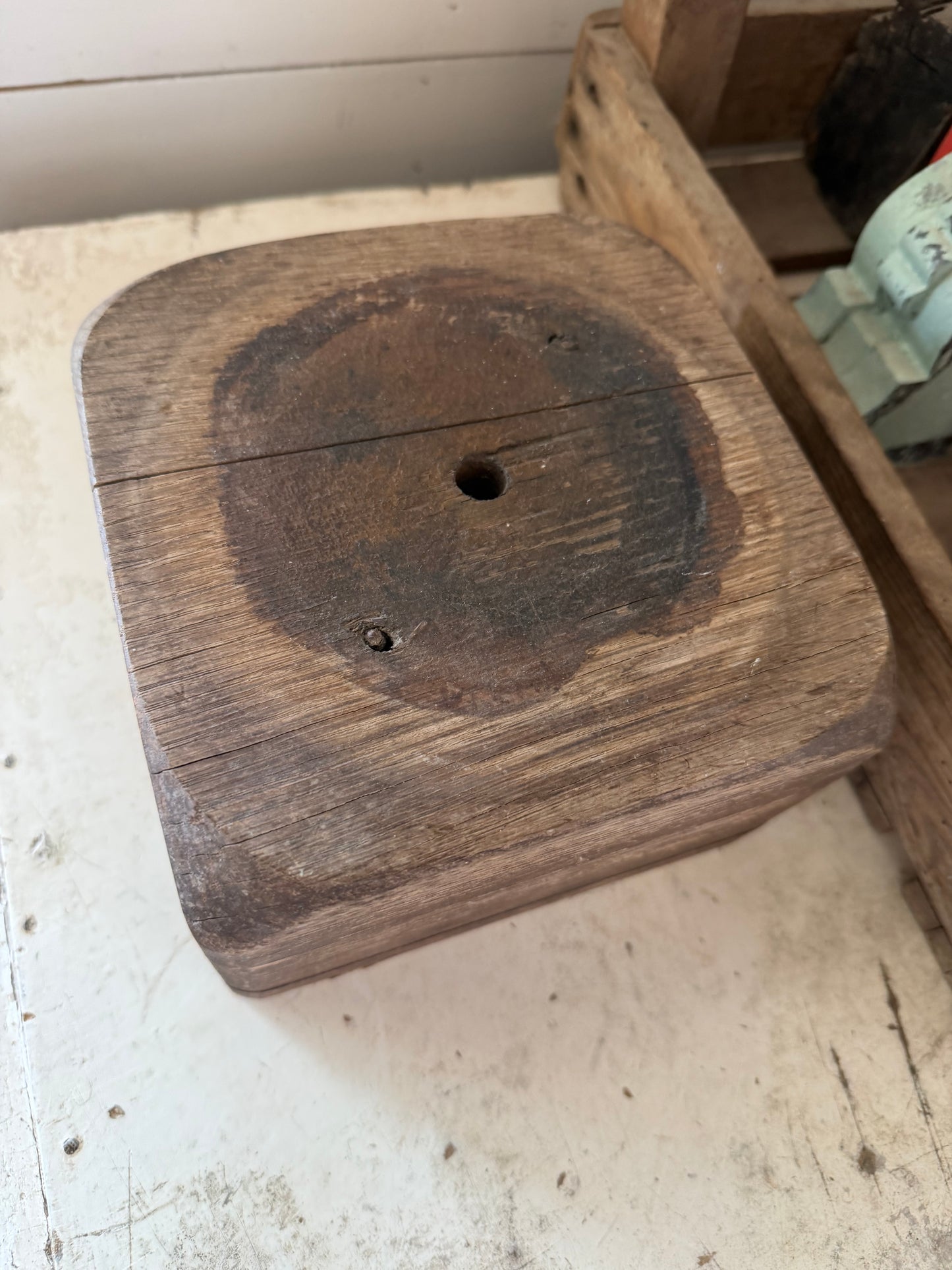 Vintage Reclaimed Wood Pedastal