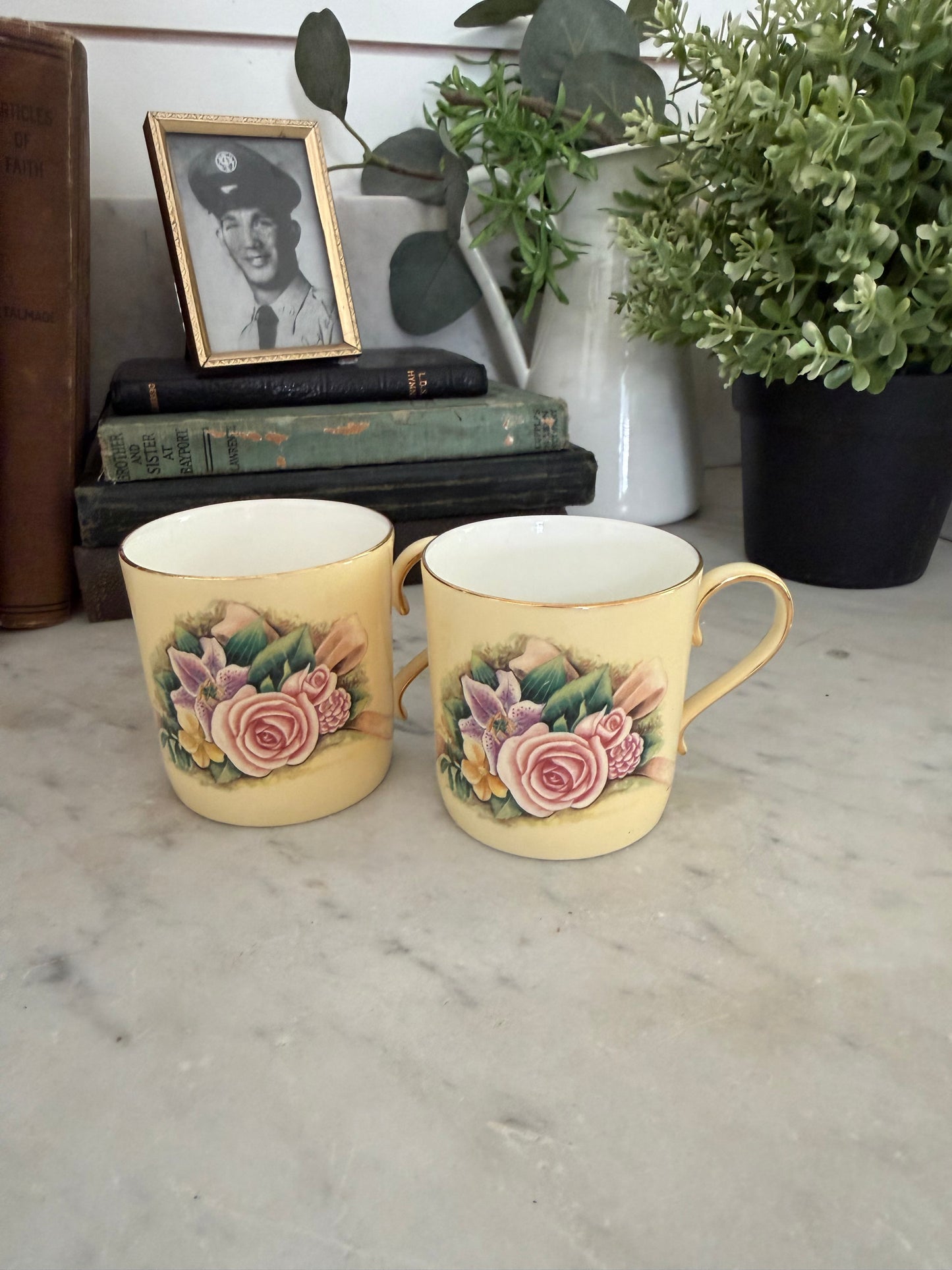 Yellow Bone China Tea Cup set