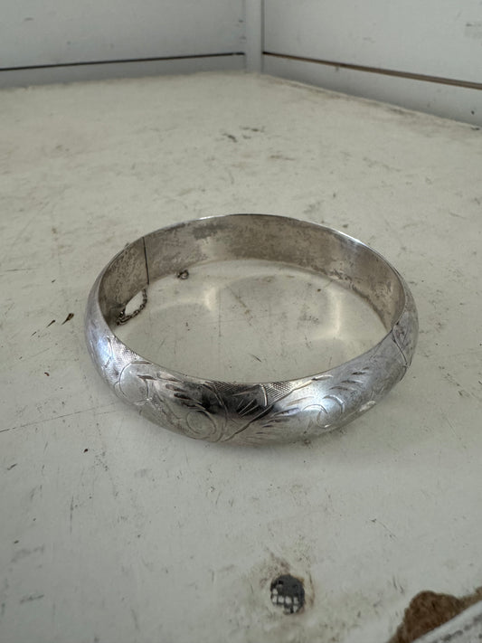 Vintage 925 Silver Hinged Bracelet