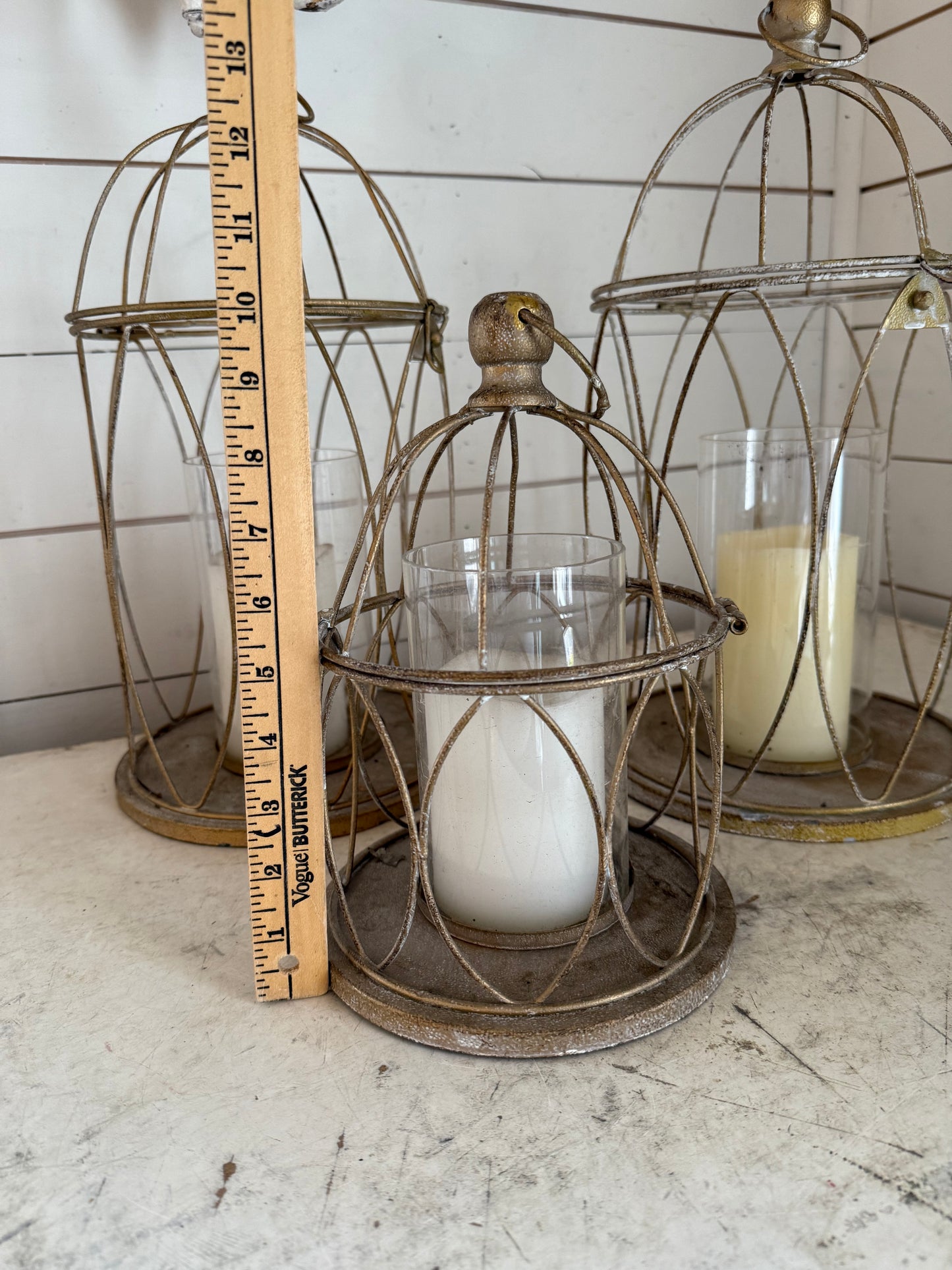 Wire Metal Bird cage with flameless candle included sold individually