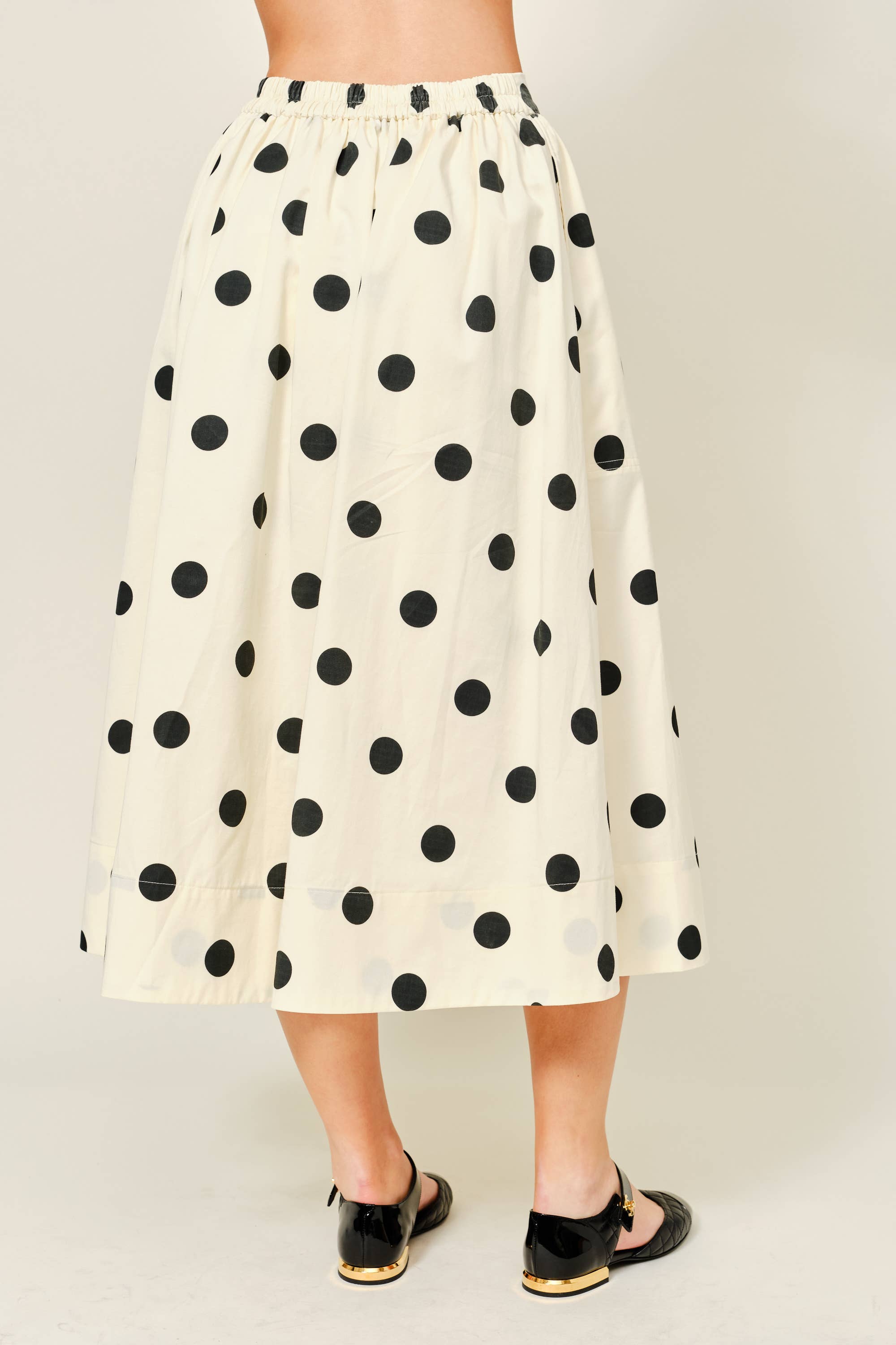 Dot Print Midi Full Skirts