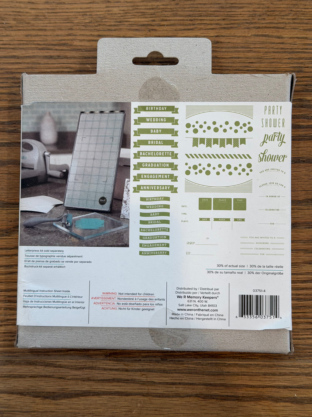 We R Memory Keepers Letter Press Plates - Sold Individually