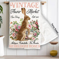 Tea Towel Vintage Easter Bunny Heirloom Roses Kitchen