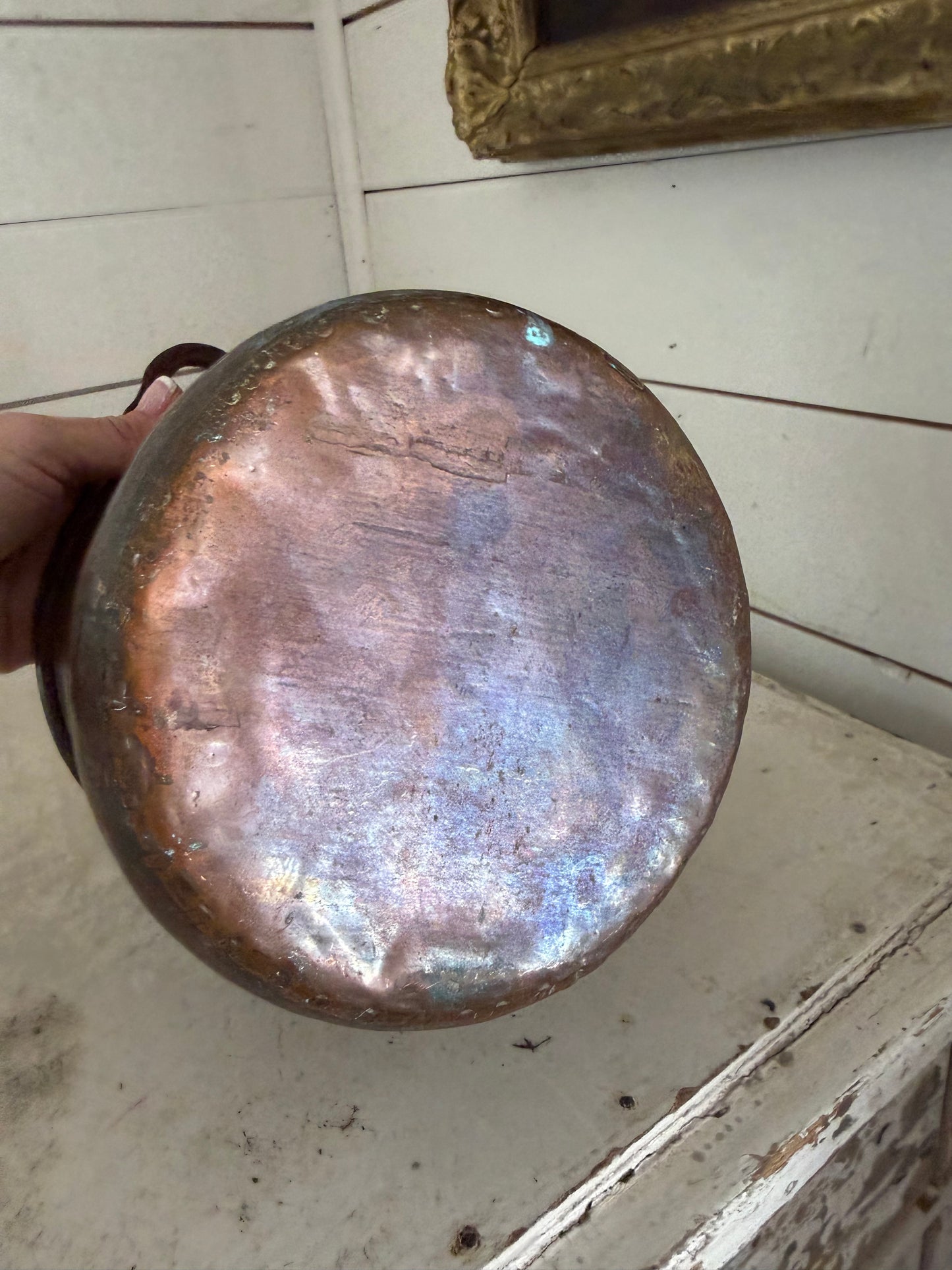 Antique Copper Boiler Kettle Candy Cauldron 19th century