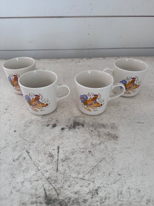 Corelle rooster and hen country morning mugs sold individually