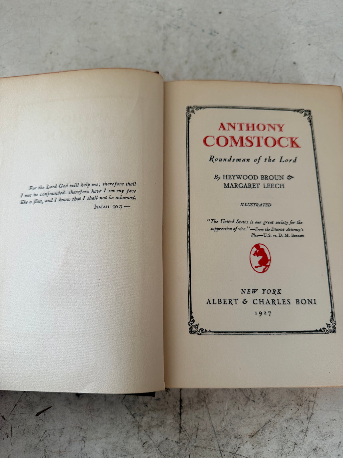 Anthony Comstock Roundsman of the Lord - Book
