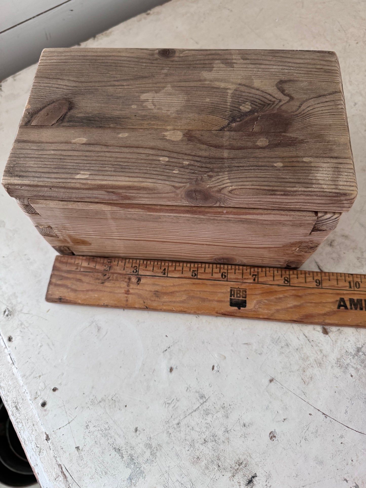 Wood Dovetail Work box with hinged lid