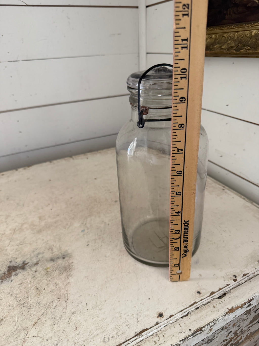 Large Clear Glass Antique canning Jar