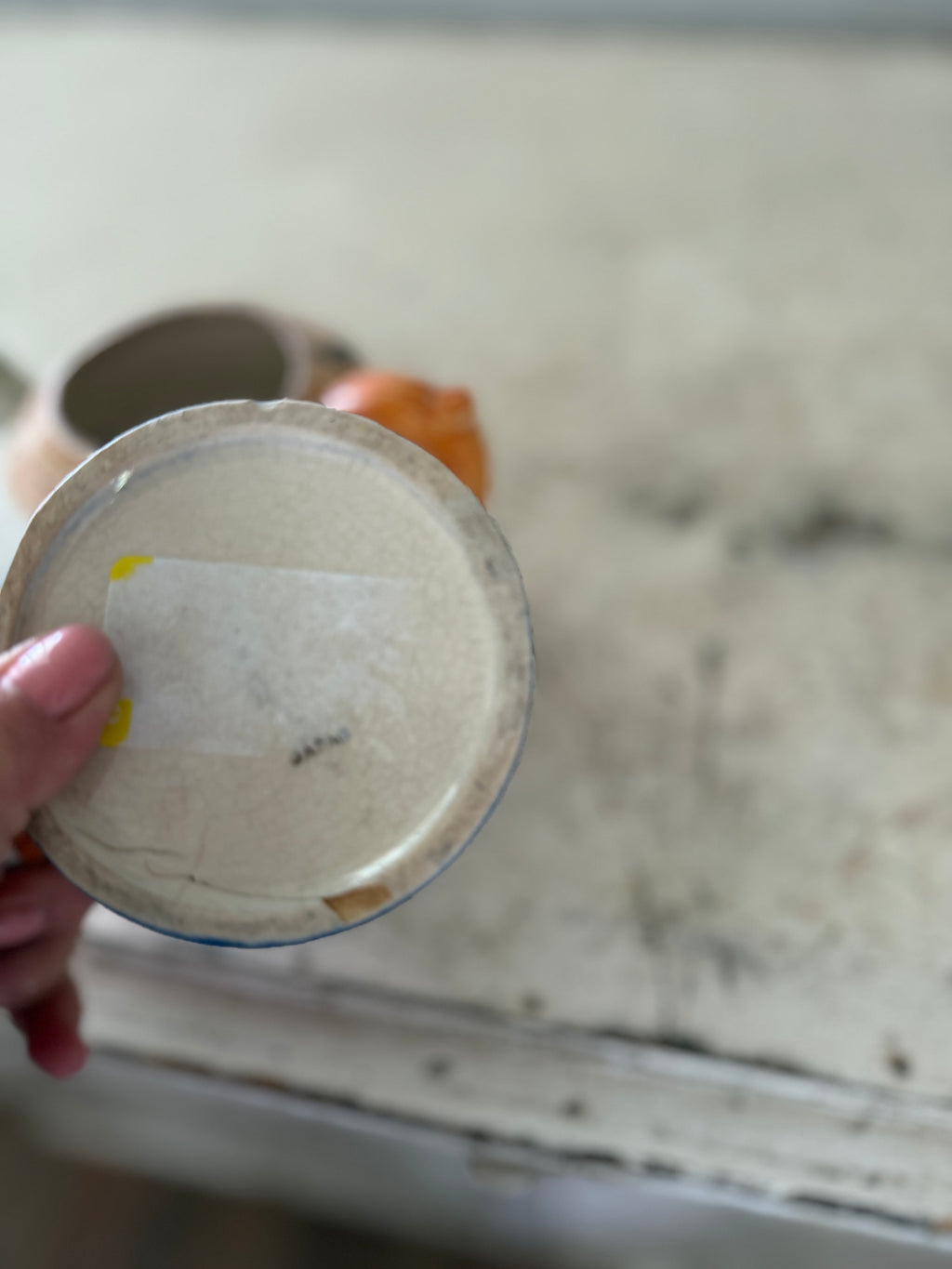 Japanese tea, pot and creamer made in Japan has cracks set