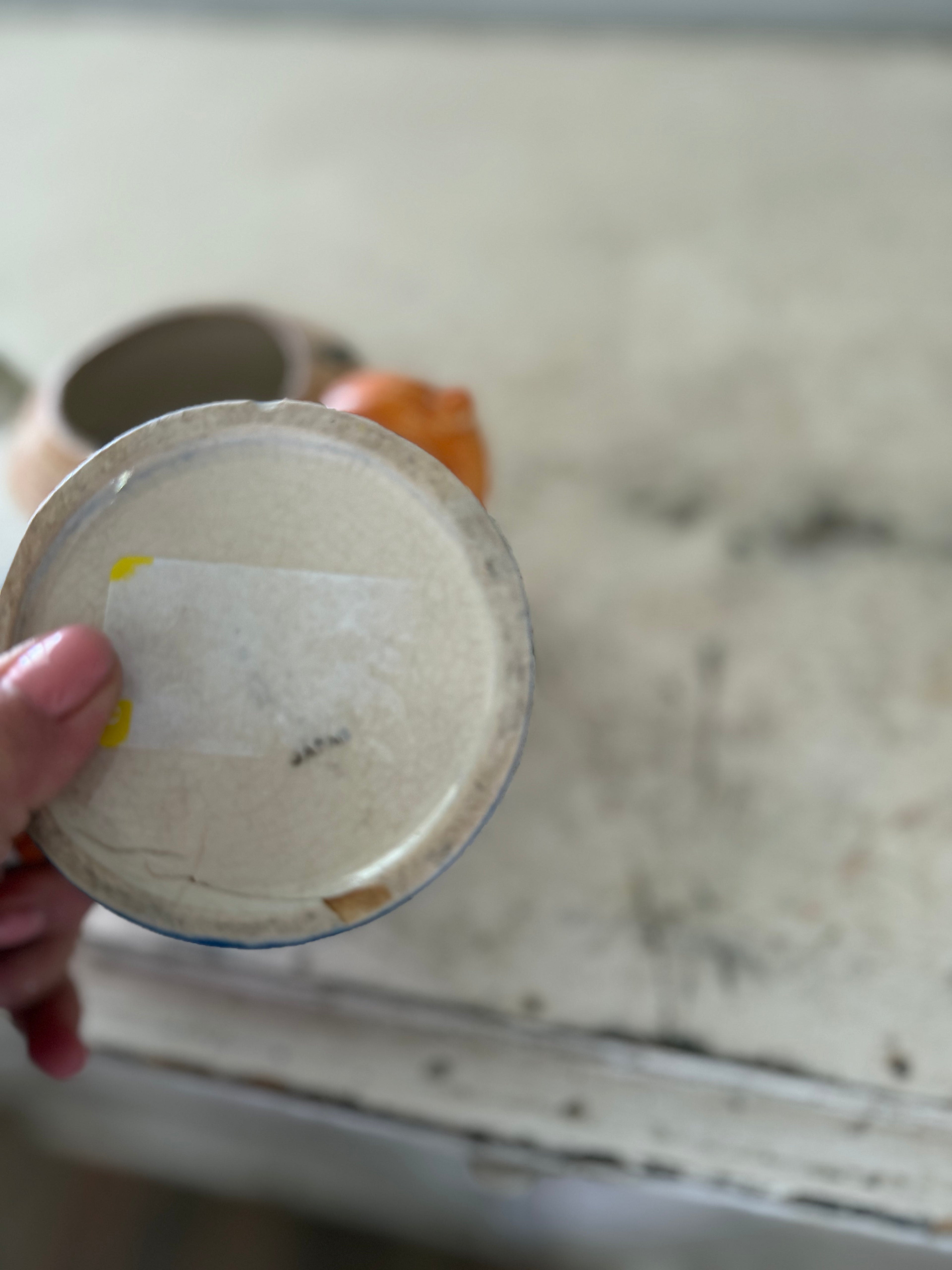 Japanese tea, pot and creamer made in Japan has cracks set