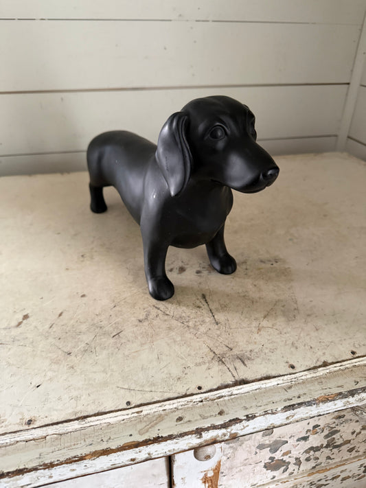Dachshund Black Porcelain Figurine - Will Get Makeover