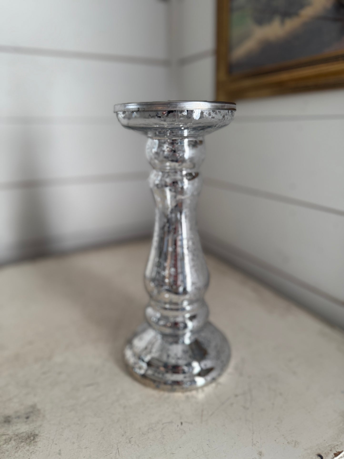 Mercury Glass Candlestick