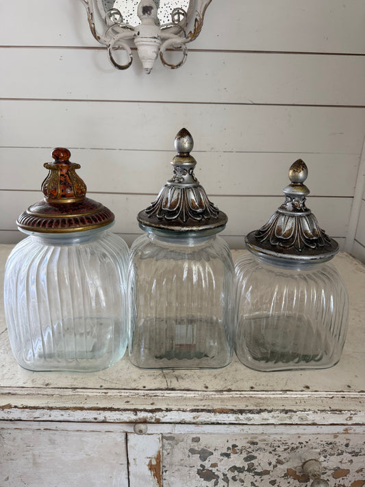 Set of three canisters will have tops painted