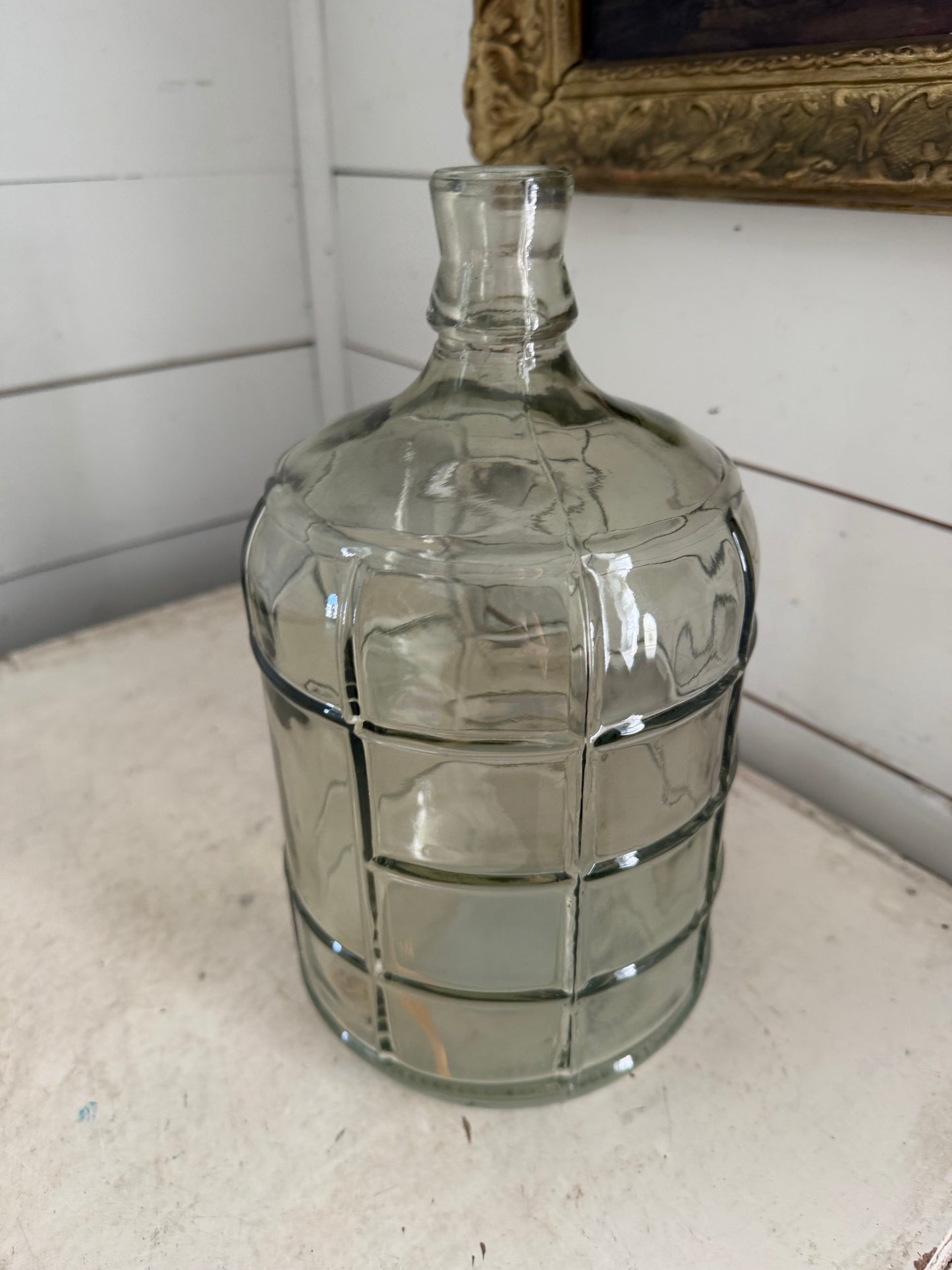 Vintage style glass water bottle vase