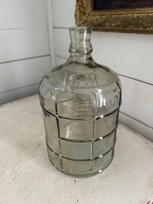 Vintage style glass water bottle vase