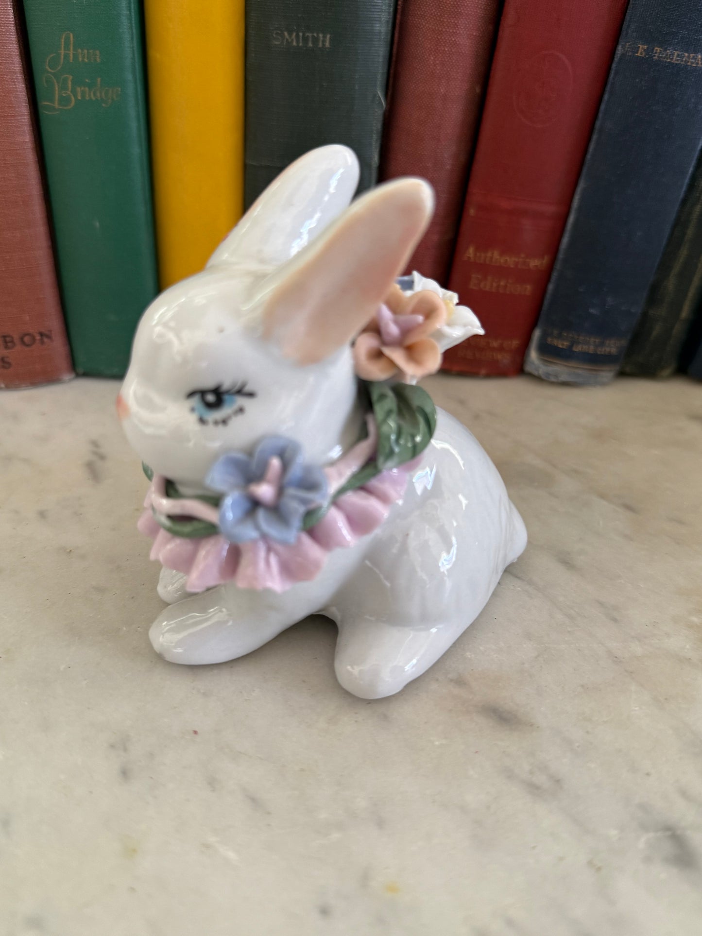 Small bunny with ruffle necklace