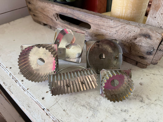 vintage stainless steel cookie and biscuit cutters