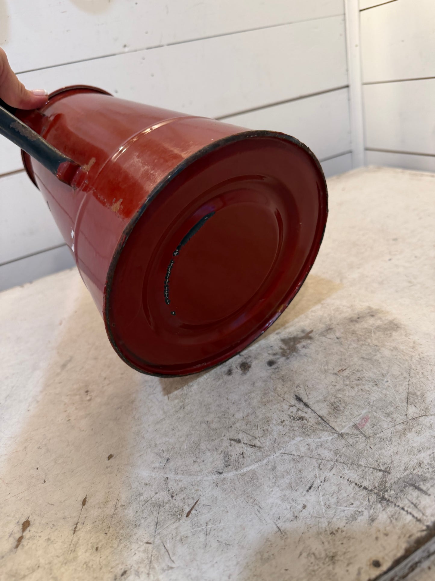 Antique Red French enamel coffee pot