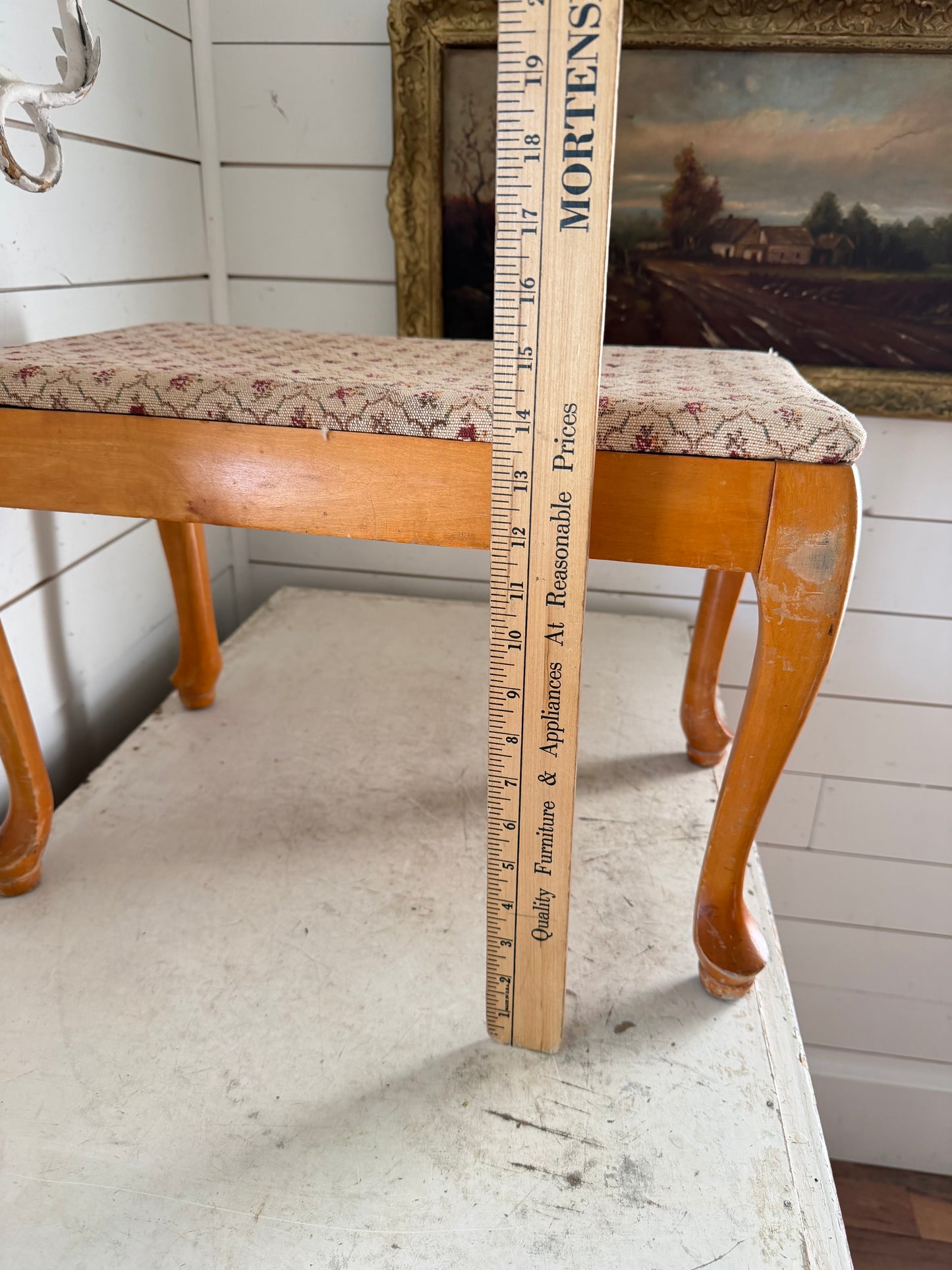 Queen Ann Style Short Bench/Footstool - Will Get Makeover