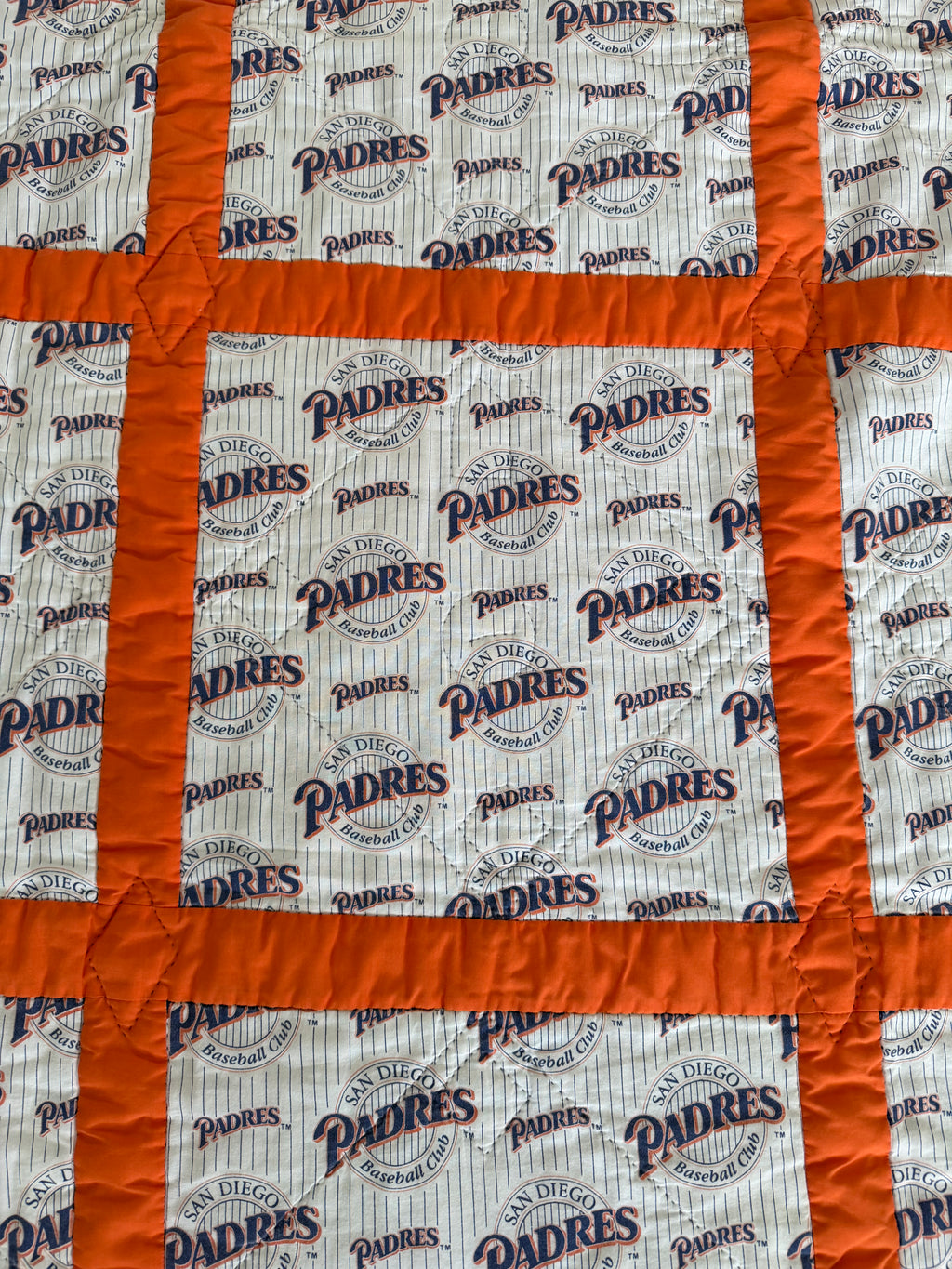 Hand Pieced Padres Blanket Twin