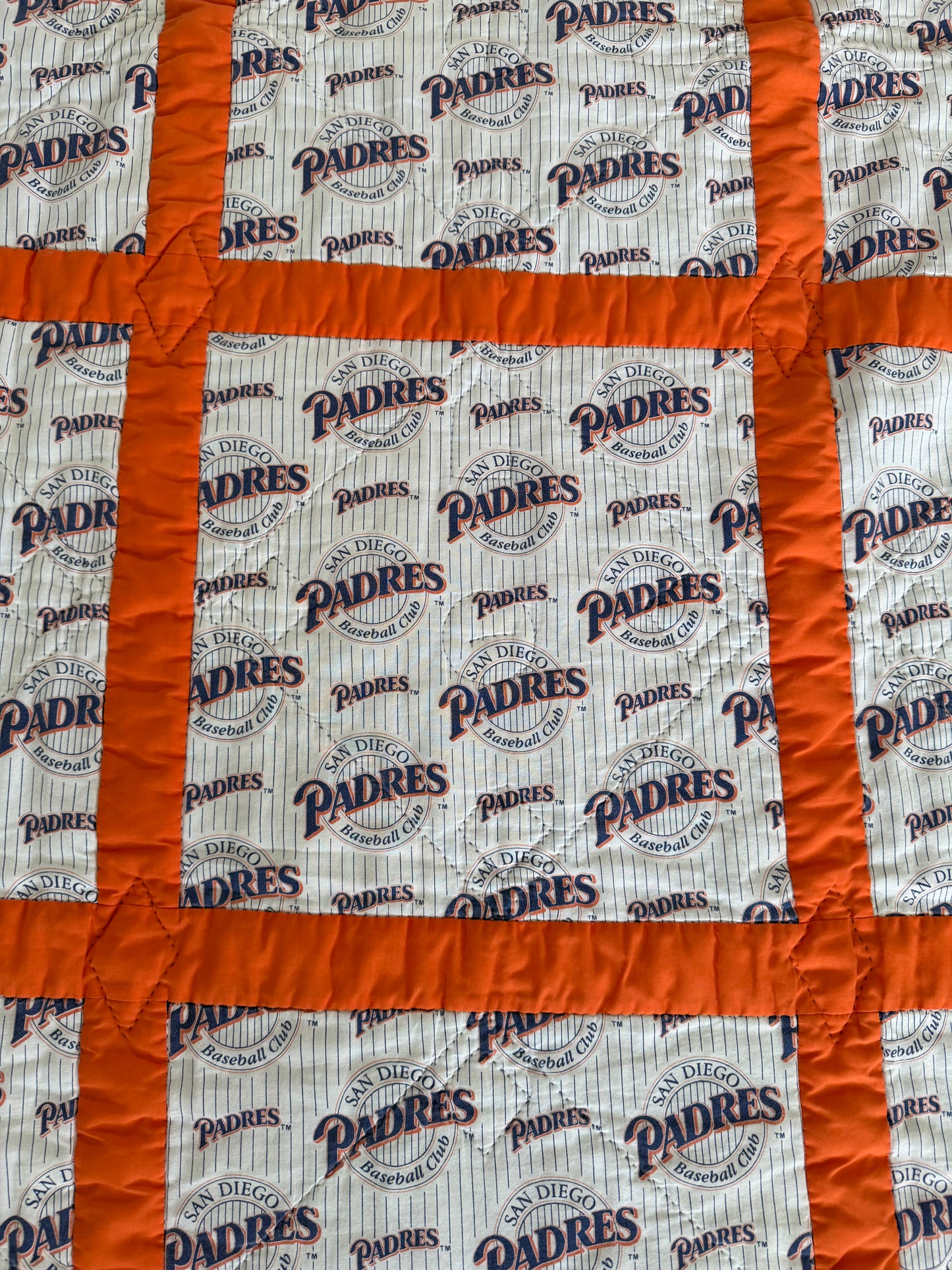 Hand Pieced Padres Blanket Twin