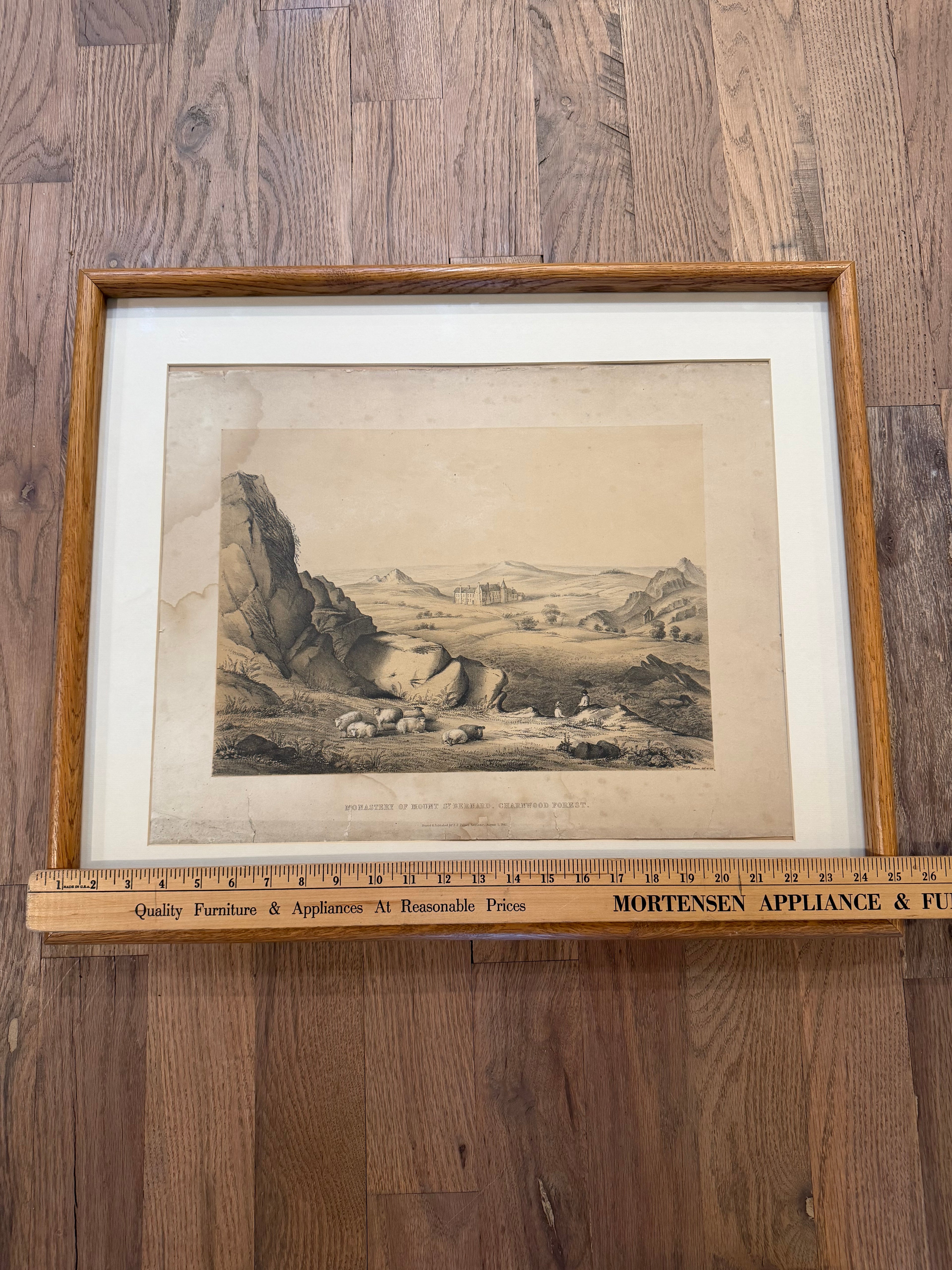 Antique Engraving of Monastery Of Mount Saint Bernard, Charnwood Forest - Printed 1842