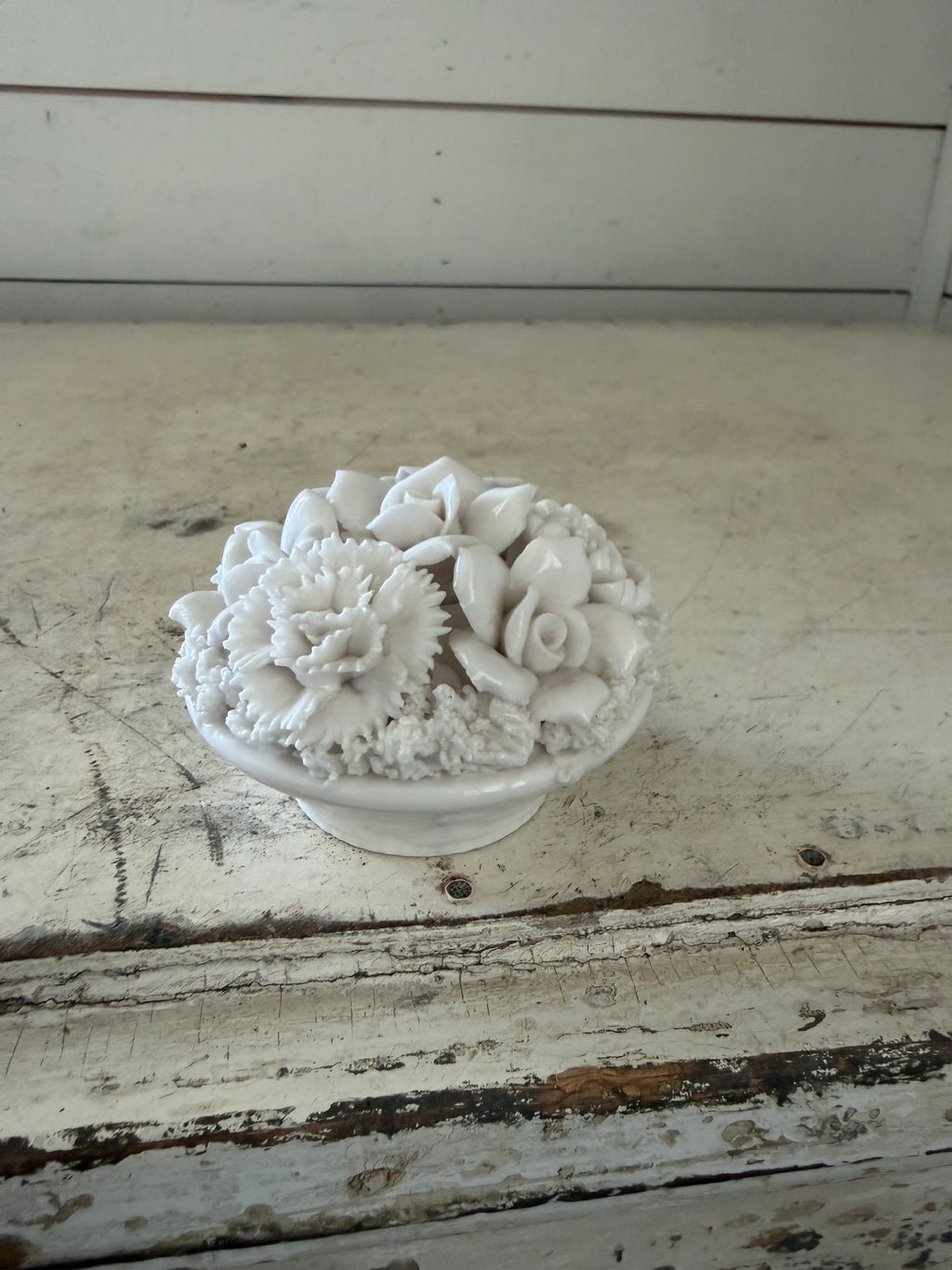 Floral Taper Candle Holder Porcelain White Ardalt Lenwile Flowers Stopper Japan as is one petal chipped