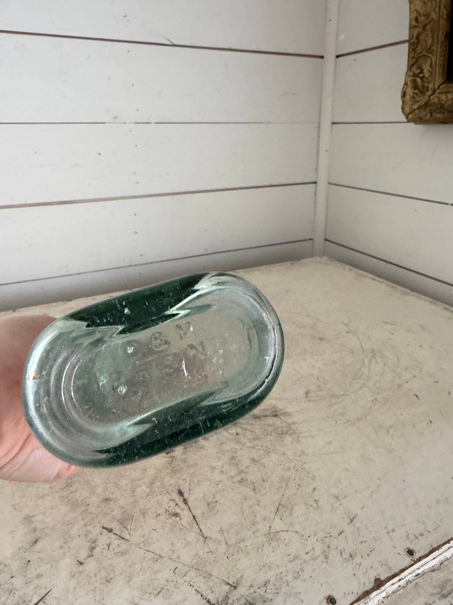 Antique Glass Scrubbs Medicine Bottle