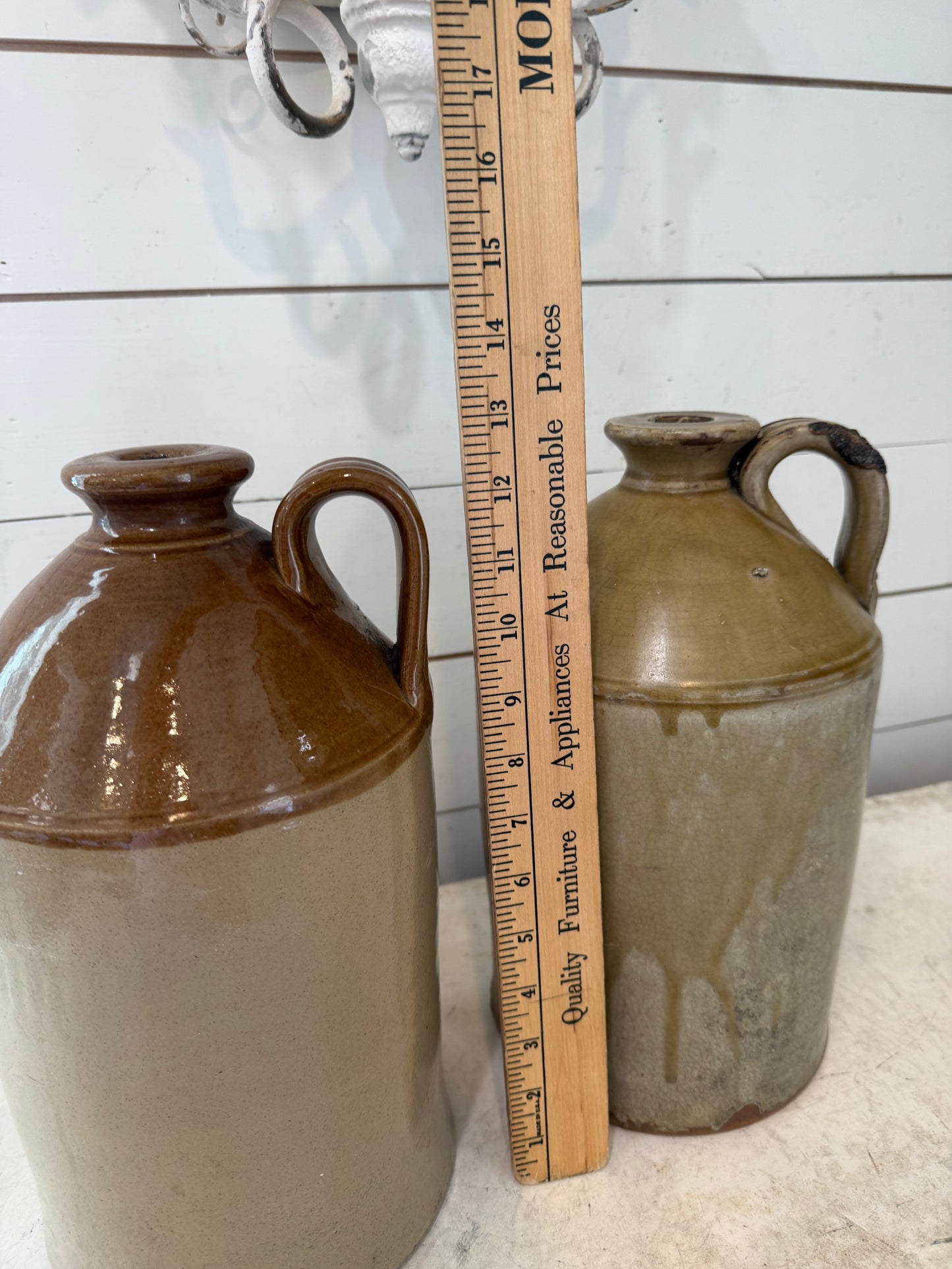 Large Antique Vintage English Stoneware Earthenwarw Flagon - sold individually