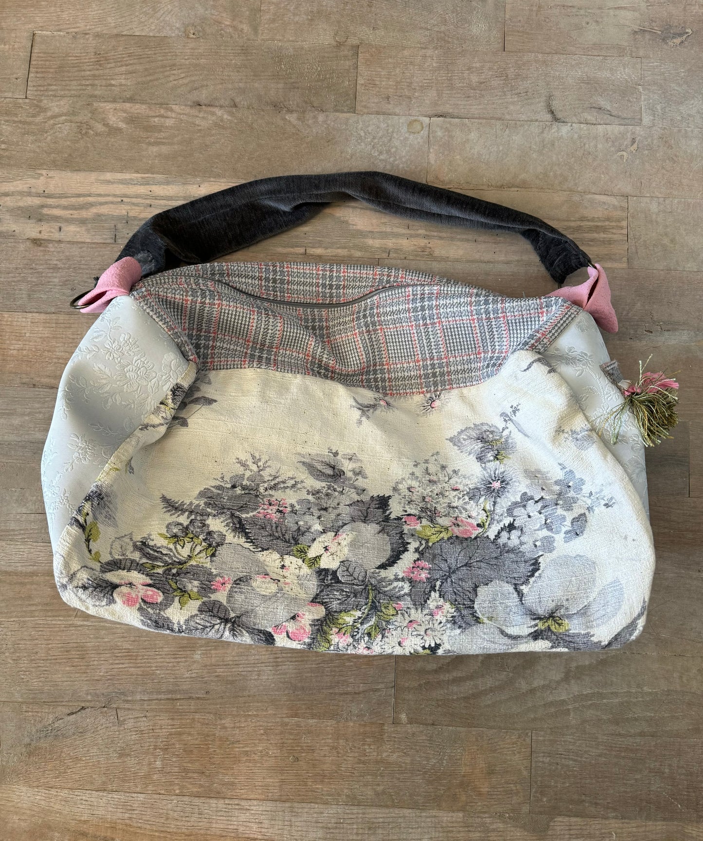 Custom Duffle Bag made with all vintage fabric