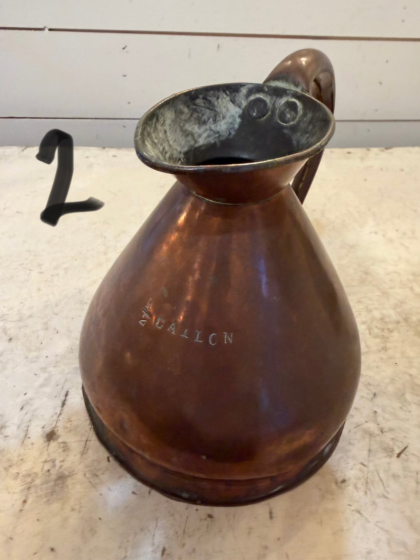 MAntique haystack, copper pitcher, 1/2 gallon size sold individually