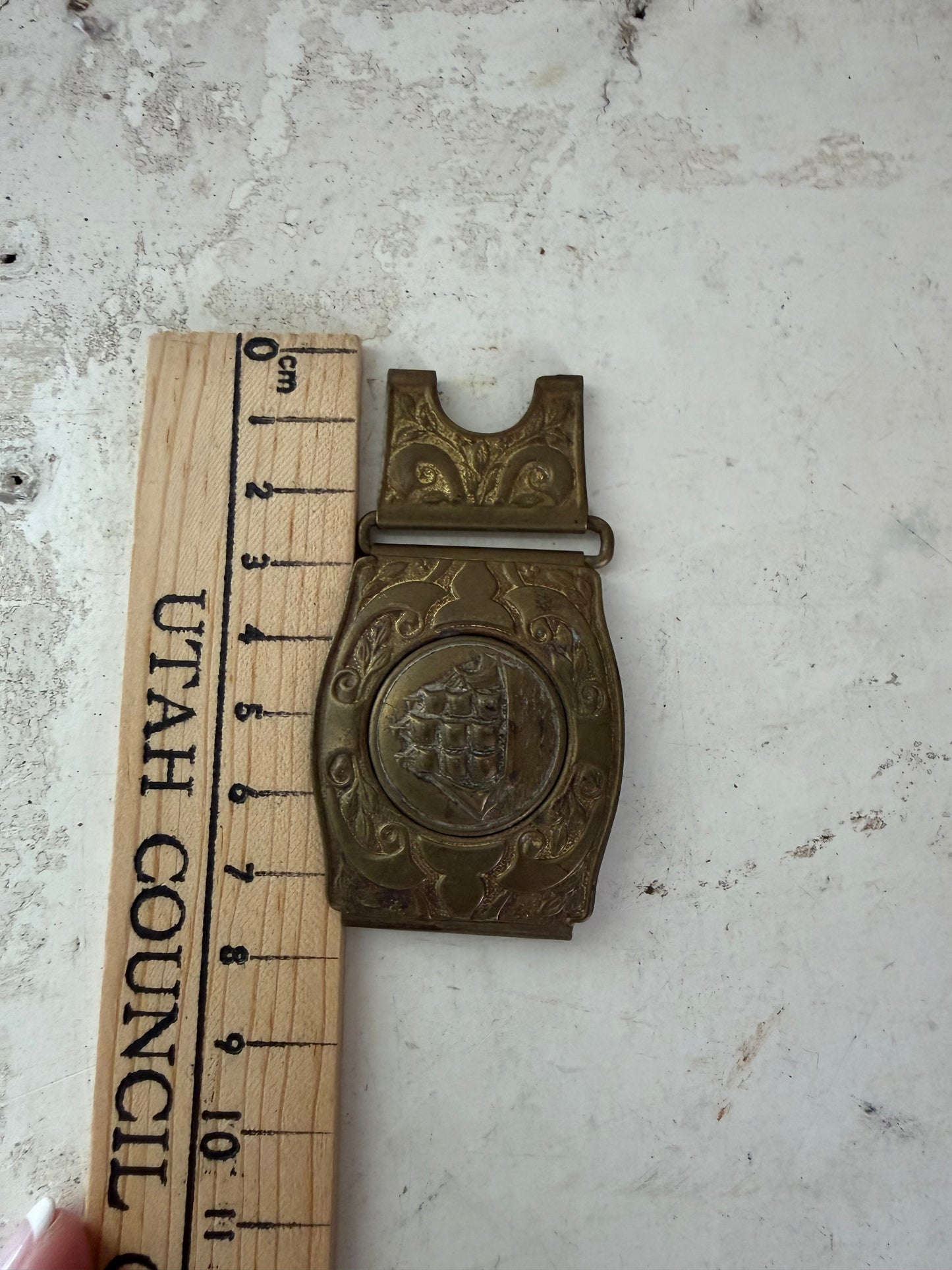 Vintage Brass Martin Pat Belt BuckleMade in England Navy