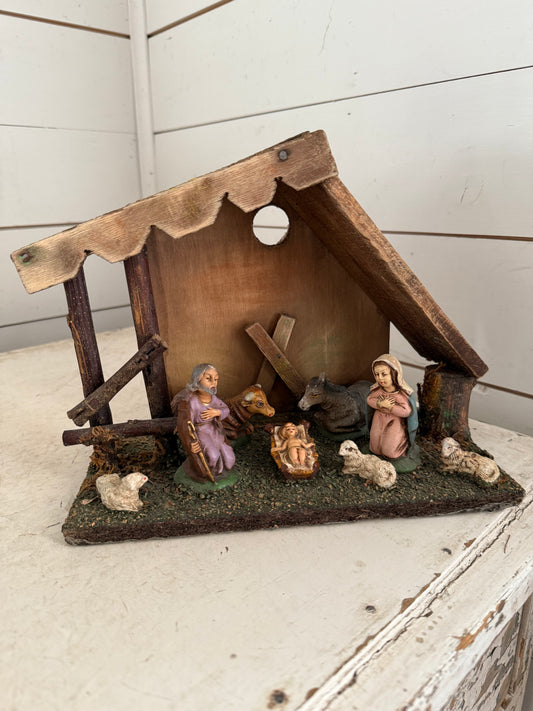 Antique nativity scene - made in Italy