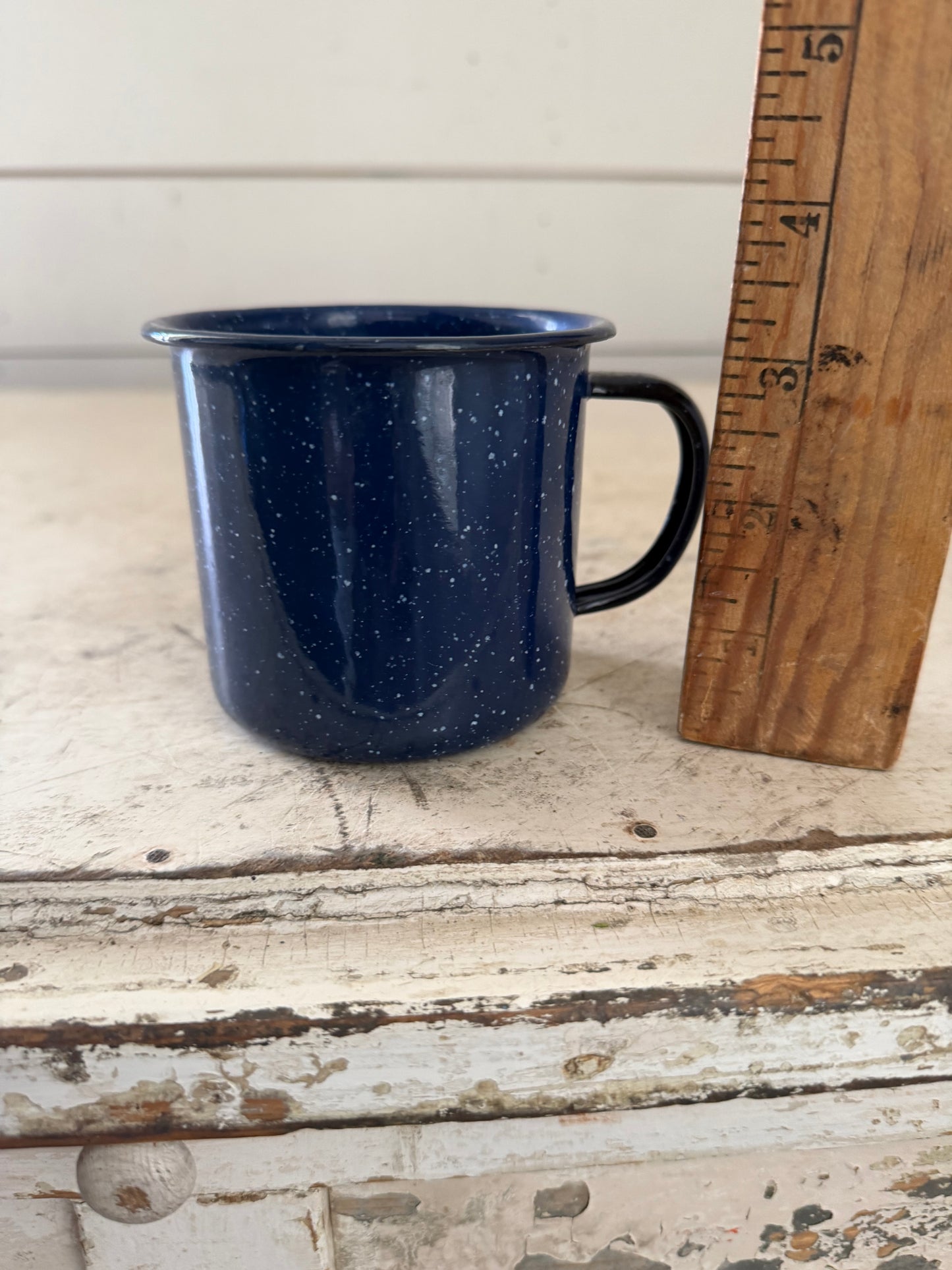 Metal enamel Blue speckled Mug