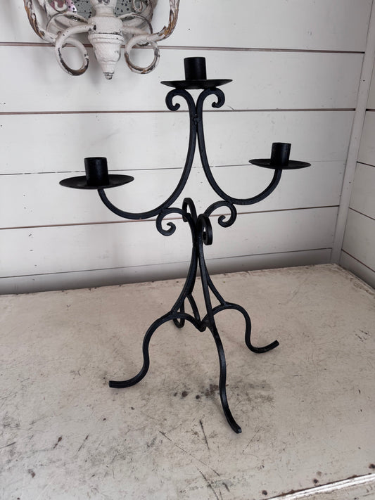 Mid Century Modern Wraught Iron Candelabra