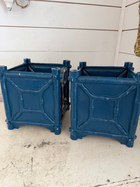 Cast metal bamboo planter sold individually