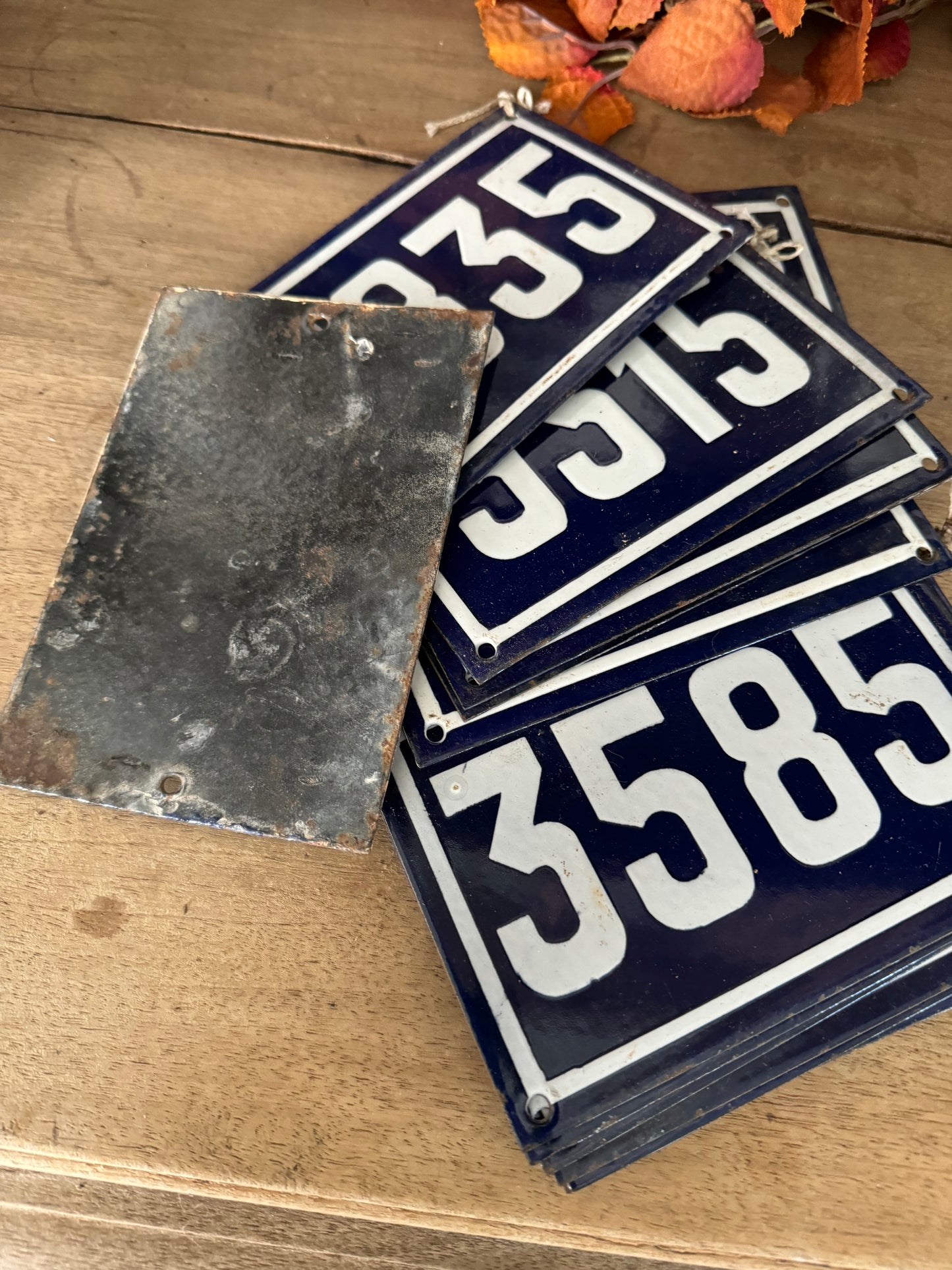 Vintage French Enamel Numbers Sold Individually