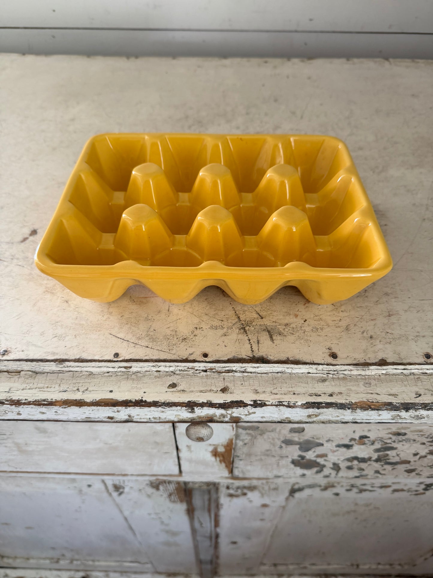 Yellow Ceramic Egg Holder