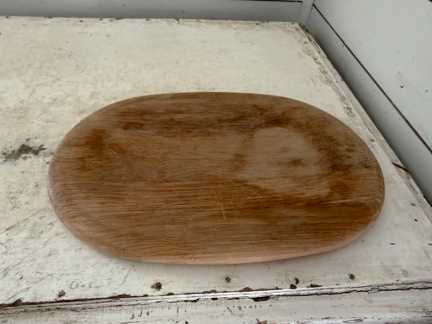 Dished out wood bowl will get oiled