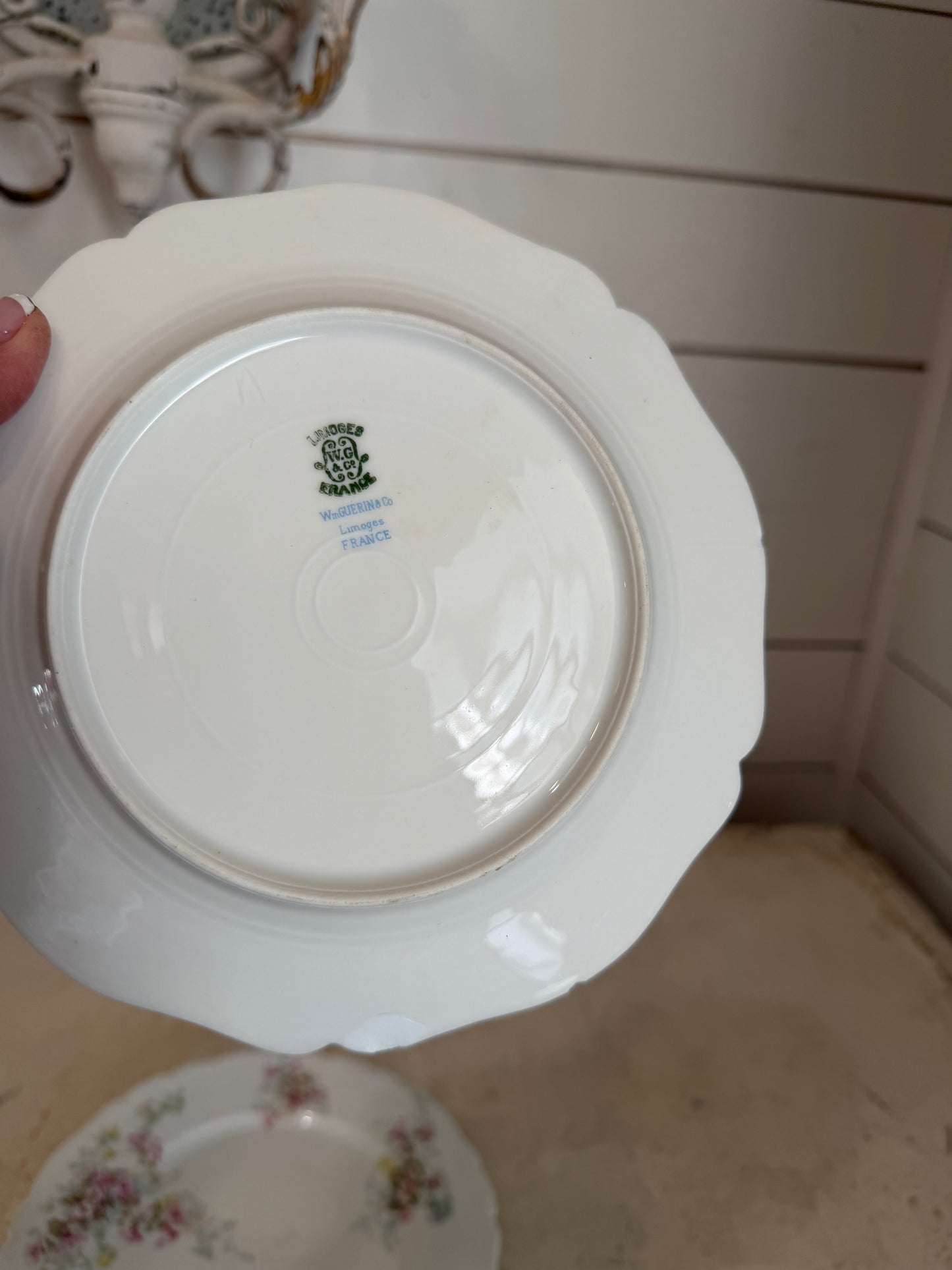 Limoges plate Set - small plate has chips on back