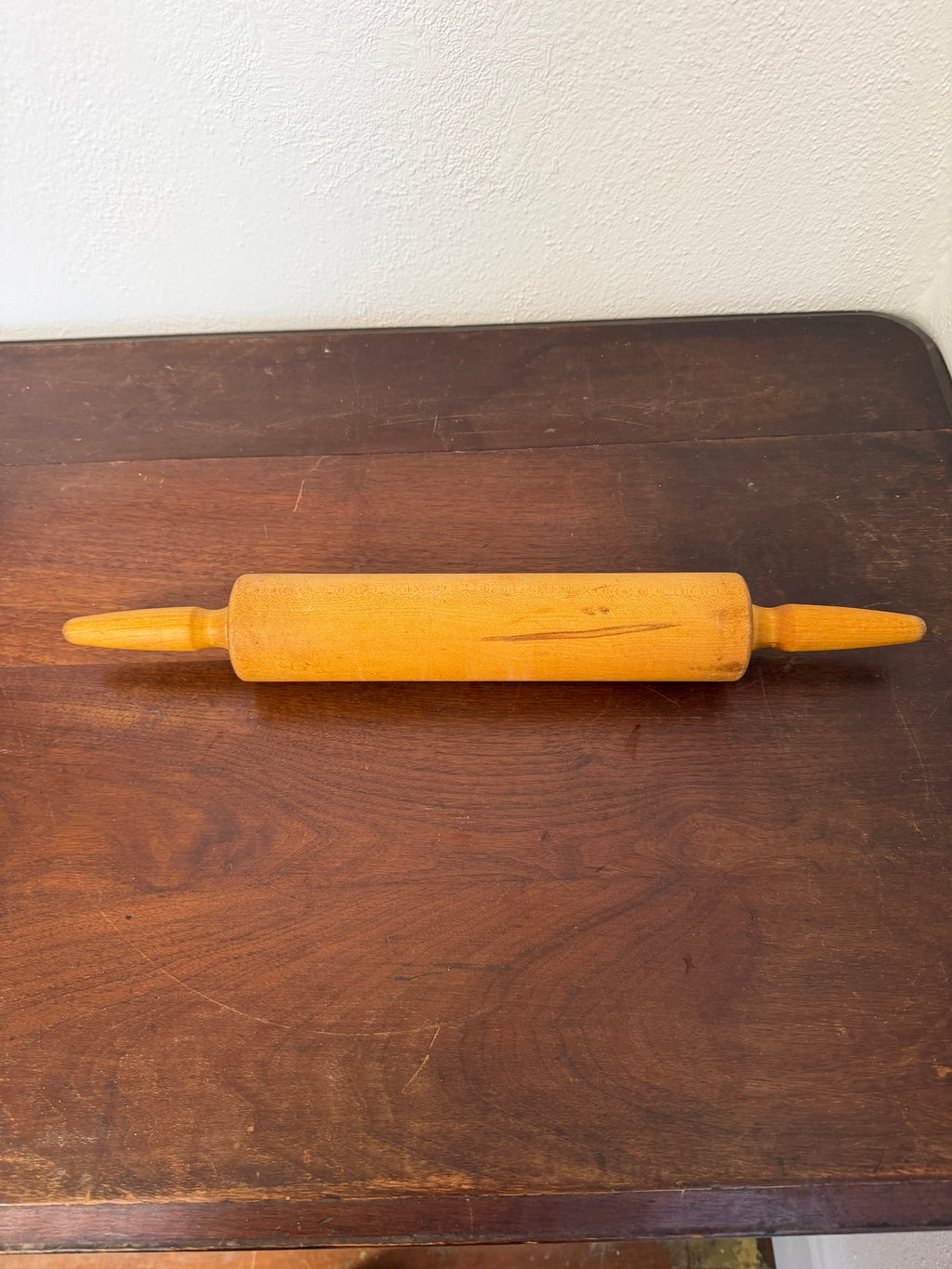 Vintage Wood Rolling Pin with Tapered Handle - Will Get Handles Painted